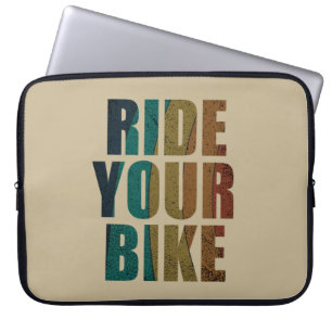 inspirerende fietsquotes laptop sleeve
