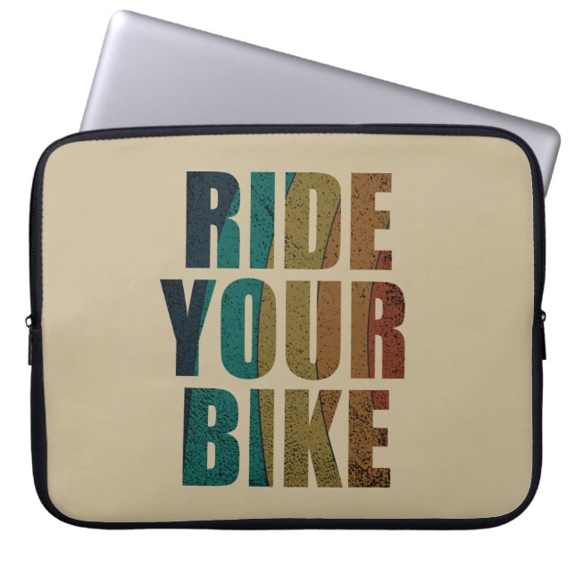 inspirerende fietsquotes laptop sleeve (Voorkant)