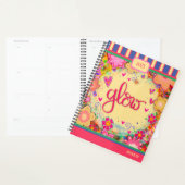 Inspirerende Floral Glow Gepersonaliseerde Plezie Planner (Display)