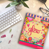 Inspirerende Floral Glow Gepersonaliseerde Plezie Planner