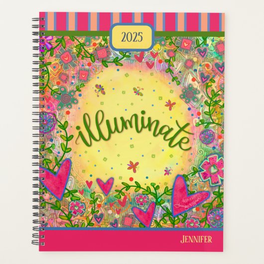 Inspirerende  Floral Illuminate Gepersonaliseerd Planner (Voorkant)