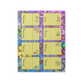 Inspirerende Floral Weekly Planner Tear Away Notit Notitieblok (Linkerzijde)