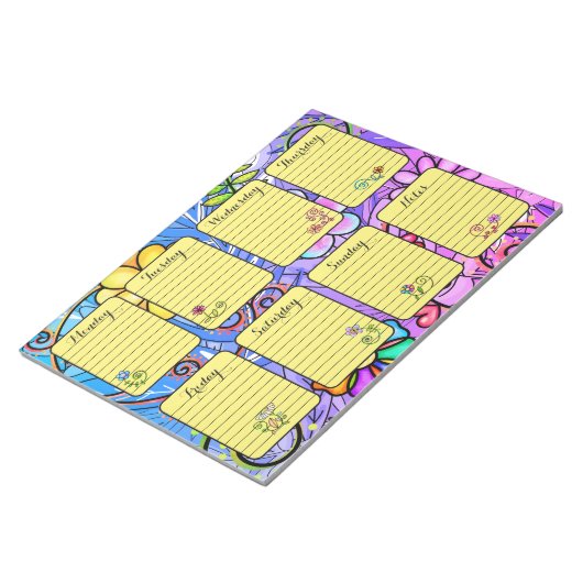 Inspirerende Floral Weekly Planner Tear Away Notit Notitieblok (Schuin)