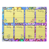 Inspirerende Floral Weekly Planner Tear Away Notit Notitieblok (Voorkant)