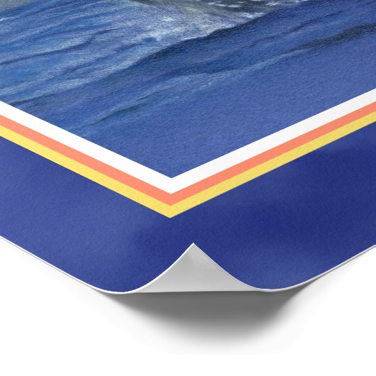 Inspirerende Fun Whale Print - Deep Blue Border (Hoek)