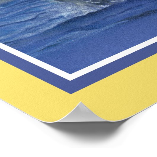 Inspirerende Fun Whale Print - Gele Rand (Hoek)