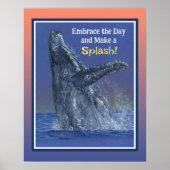 Inspirerende Fun Whale Print - Sunset Border (Voorkant)