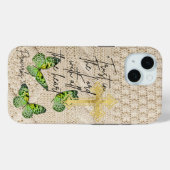 Inspirerende Gebed Breiwerk Groene Vlinder Kruis Case-Mate iPhone Case (Achterkant (horizontaal))