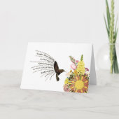 Inspirerende gebedskolibrie, zon en bloemen kaart (Voorkant)