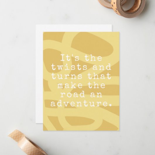 Inspirerende gele Abstracte  briefkaart (Voorkant / Achterkant in situ)