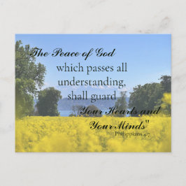 Inspirerende Gele Bloem Weide Heuvel Meer Sympathi Briefkaart
