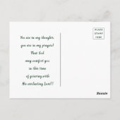 Inspirerende Gele Bloemenwei Heuvel Meer Condolean Briefkaart (Achterkant)