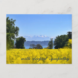 Inspirerende Gele Bloemenwei Heuvel Meer Sympathie Briefkaart
