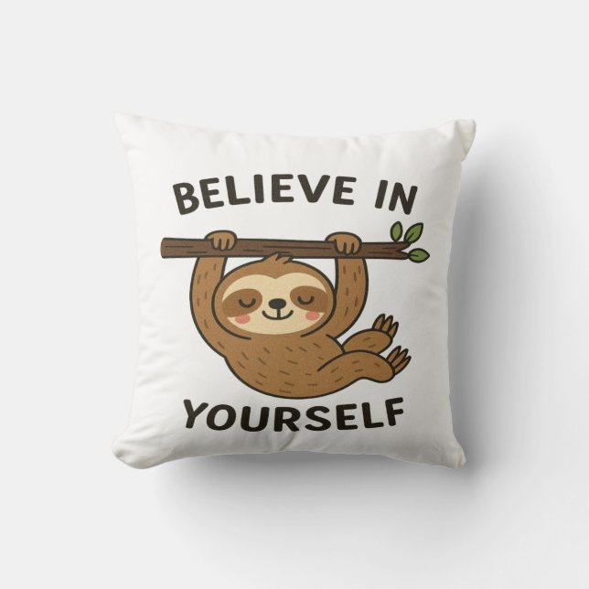 Inspirerende "Geloof in jezelf" Quote Print Kussen (Voorkant)