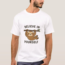 Inspirerende "Geloof in jezelf" Quote Print T-shirt