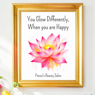 Inspirerende geluksquote Roze Zelfzorg  Poster