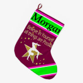 INSPIRERENDE GEPERSONALISEERDE GYMNAST KERSTKOUS GROTE KERSTSOK (Voorkant (Hangend))