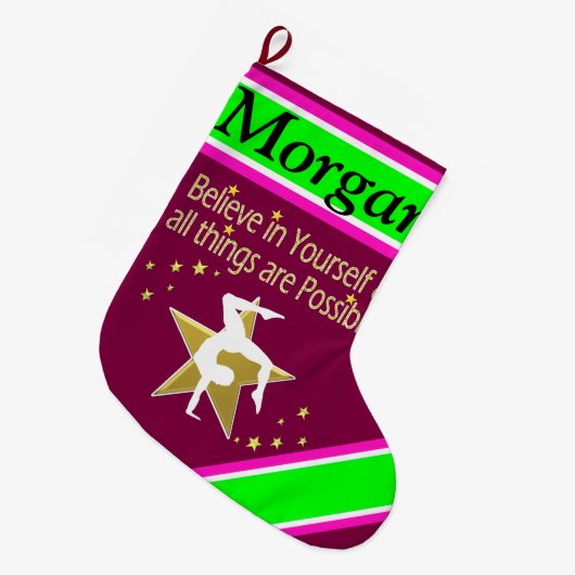 INSPIRERENDE GEPERSONALISEERDE GYMNAST KERSTKOUS GROTE KERSTSOK (Voorkant (Hangend))