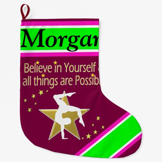 INSPIRERENDE GEPERSONALISEERDE GYMNAST KERSTKOUS GROTE KERSTSOK (Voorkant)