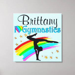 INSPIRERENDE GEPERSONALISEERDE GYMNASTIEK MUURKUNS CANVAS AFDRUK