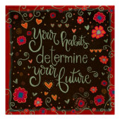 Inspirerende gewoontes Toekomstige Quote Inspirat Perfect Poster (Voorkant)