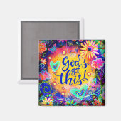 Inspirerende God’s Got deze  inspirativiteit trend Magneet (Voorkant / Achterkant)