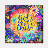 Inspirerende God’s Got deze  inspirativiteit trend Magneet (Voorkant)