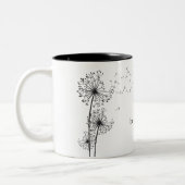 Inspirerende Grafische Dandelion van Citaat Tweekleurige Koffiemok (Links)