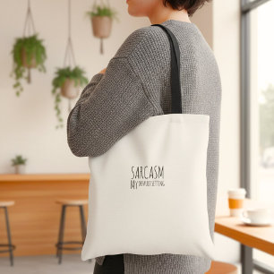 Inspirerende grappige citaat humor typografie tote bag