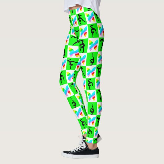 INSPIRERENDE GROENE VLINDER GYMNASTIEK LEGGINGS (Links)