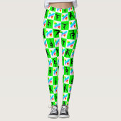 INSPIRERENDE GROENE VLINDER GYMNASTIEK LEGGINGS (Voorkant)