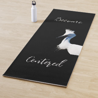 Inspirerende Grote Zilverreiger Wordt Gecentreerde Yogamat