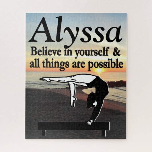 INSPIRERENDE GYMNAST BALANS STRAAL GEPERSONALISEER LEGPUZZEL (Verticaal)