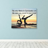 INSPIRERENDE GYMNASTIEK CITAAT CANVAS AFDRUK (Insitu (Houten vloer))