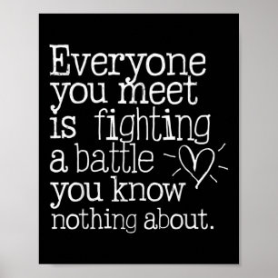 Inspirerende hartquote verborgen gevechten poster