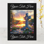 Inspirerende Heilig Kruis Beeld aan het Schitteren Kaart (Gele Bloem)