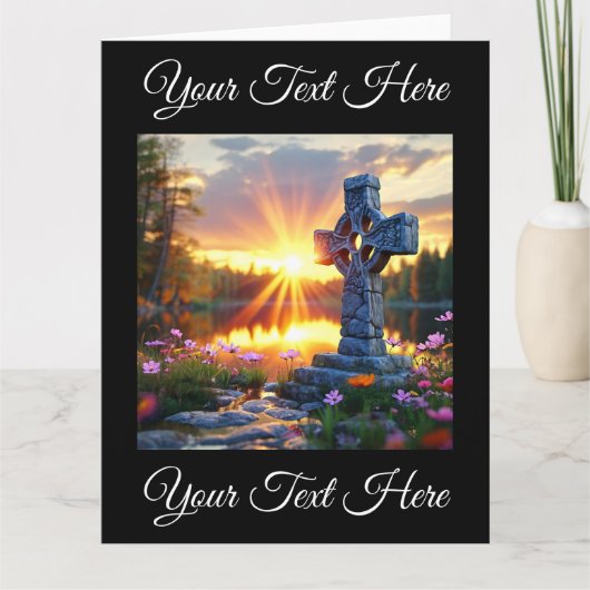 Inspirerende Heilig Kruis Beeld aan het Schitteren Kaart (Voorkant)