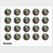 Inspirerende herder die zijn kudde bewaakt ronde sticker (Vel)
