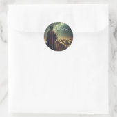 Inspirerende herder die zijn kudde bewaakt ronde sticker (Tas)