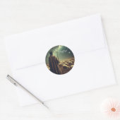 Inspirerende herder die zijn kudde bewaakt ronde sticker (Envelop)
