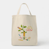 Inspirerende "Het is tijd om te groeien" Potlood P Tote Bag (Achterkant)