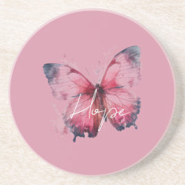 Inspirerende hoop roze vlinder zandsteen onderzetter