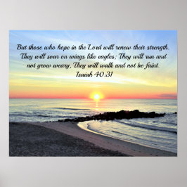Inspirerende Isaiah 40:31 Zonnewerige Bijbelse Ver Poster
