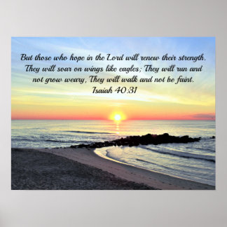 Inspirerende Isaiah 40:31 Zonnewerige Bijbelse Ver Poster