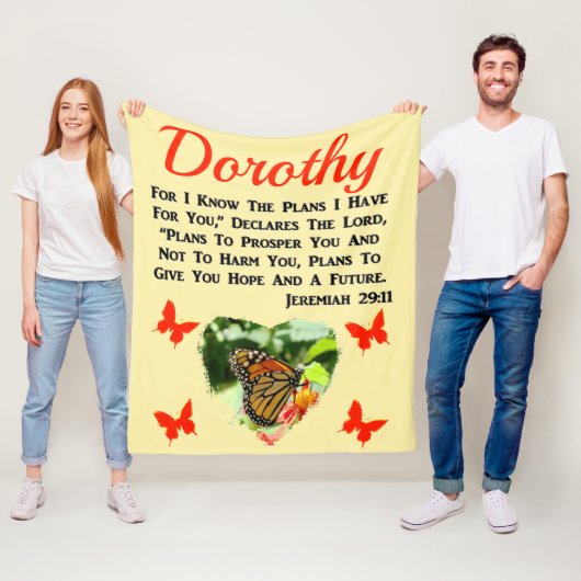 INSPIRERENDE JEREMIA 29:11 GEPERSONALISEERDE VLIND FLEECE DEKEN (In situ)