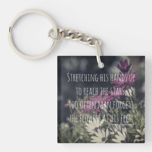 Inspirerende Jeremy Bentham Quote Sleutelhanger (Voorkant)