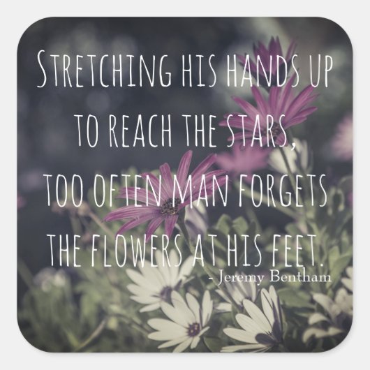 Inspirerende Jeremy Bentham Quote Vierkante Sticker (Voorkant)