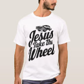 Inspirerende “Jesus neemt het stuur” T-shirt (Voorkant)