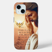 Inspirerende Jezus Biddende Gouden Duif Schrift Case-Mate iPhone Case (Achterkant)