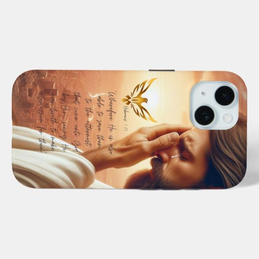 Inspirerende Jezus Biddende Gouden Duif Schrift Case-Mate iPhone Case (Achterkant (horizontaal))